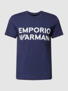 Emporio Armani T-Shirt mit Label-Print in Dunkelblau, Größe S