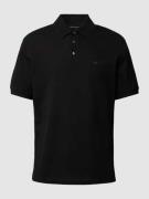 Emporio Armani Regular Fit Poloshirt mit Label-Stitching in Black, Grö...
