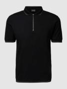 Emporio Armani Poloshirt im unifarbenen Design in Black, Größe S