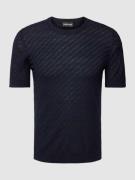 Emporio Armani T-Shirt mit Strukturmuster in Marine, Größe L
