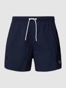 Emporio Armani Regular Fit Badehose mit Logo-Stitching in Dunkelblau, ...