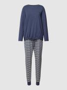 Esprit Pyjama mit Streifenmuster Modell 'MODERN STRIPES' in Dunkelblau...