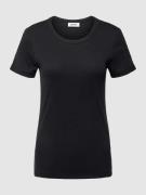 Esprit T-Shirt mit geripptem Rundhalsausschnitt in Black, Größe XL
