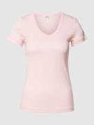 Esprit T-Shirt mit abgerundetem V-Ausschnitt in Rosa, Größe S