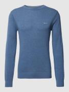 Gant Pullover mit Label-Stitching Modell 'PIQUE' in Jeansblau Melange,...