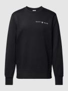 Gant Sweatshirt mit Label-Print in Black, Größe M