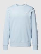 Gant Sweatshirt mit Label-Print in Hellblau, Größe M