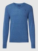 Gant Strickpullover mit Label-Stitching in Jeansblau Melange, Größe XX...