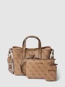 Guess Handtasche mit Allover-Muster Modell 'LATONA' in Camel, Größe On...