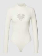 Guess Body mit Ziersteinbesatz Modell 'HEART' in Weiss, Größe S