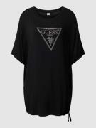 Guess T-Shirt mit Label-Print Modell 'COULISSE' in Black, Größe XS