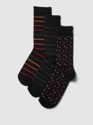 Jockey Socken im 3er-Pack mit Allover-Muster in Black, Größe 39/42