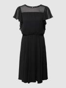 JOOP! Knielanges Kleid in semitransparentem Design in Black, Größe 34