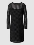 JOOP! Knielanges Kleid in semitransparentem Design in Black, Größe 38