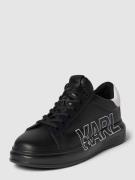 Karl Lagerfeld Sneaker aus Leder mit Label-Print in Black, Größe 43