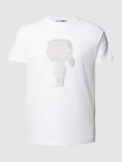 Karl Lagerfeld T-Shirt mit Label-Detail in Weiss, Größe S