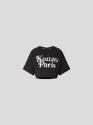 Kenzo Cropped T-Shirt mit Label-Print in Black, Größe XS