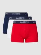 Lacoste Trunks mit elastischem Logo-Bund im 3er-Pack in Rot, Größe L