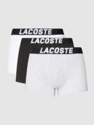 Lacoste Trunks mit elastischem Logo-Bund im 3er-Pack in Mittelgrau Mel...