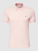 Lacoste Slim Fit Poloshirt mit Label-Patch in Rosa, Größe XXL