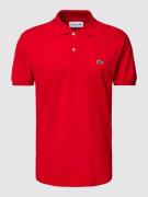 Lacoste Classic Fit Poloshirt mit Label-Detail in Rot, Größe S