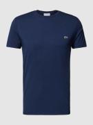 Lacoste T-Shirt in unifarbenem Design Modell 'Supima' in Marine, Größe...