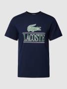 Lacoste T-Shirt mit Label- und Logo-Print in Marine, Größe XL