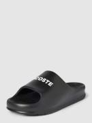 Lacoste Slides mit Label-Print in Black, Größe 39,5