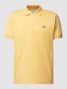Lacoste Poloshirt mit Label-Stitching in Pastellgelb, Größe S