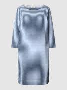 Marc O'Polo Knielanges Kleid mit Streifenmuster in Rauchblau, Größe XS