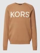 Michael Kors Sweatshirt mit Label-Detail in Beige, Größe L