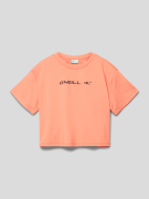 ONeill T-Shirt mit Label-Print Modell 'RUTILE' in Pink, Größe 140
