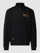 Polo Ralph Lauren Sweatshirt mit Polokragen und Logo-Stitching in Blac...