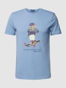Polo Ralph Lauren T-Shirt mit Label-Print in Rauchblau, Größe S