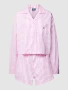 Polo Ralph Lauren Pyjama mit Streifenmuster in Pink, Größe XL