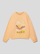 Roxy Sweatshirt mit Label-Print Modell 'LINEUP' in Apricot, Größe 140