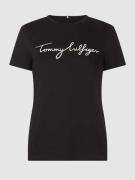 Tommy Hilfiger T-Shirt aus Baumwolle mit Logo-Print in Black, Größe XS