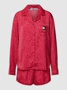 TOMMY HILFIGER Pyjama mit Allover-Muster in Rot, Größe XS