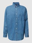 Tommy Hilfiger Jeanshemd mit Button-Down-Kragen in Blau, Größe S