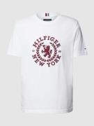 Tommy Hilfiger T-Shirt mit Motiv-Stitching in Weiss, Größe M
