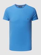 Tommy Hilfiger Slim Fit T-Shirt mit Logo-Stitching in Aqua, Größe S