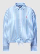 Tommy Hilfiger Bluse mit Logo-Stitching in Blau, Größe 36