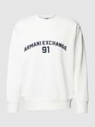 ARMANI EXCHANGE Sweatshirt mit Label-Stitching in Offwhite, Größe M