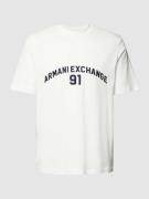 ARMANI EXCHANGE T-Shirt mit Label-Print in Offwhite, Größe S