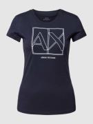 ARMANI EXCHANGE T-Shirt mit Label-Stitching in Dunkelblau, Größe XS