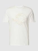 ARMANI EXCHANGE T-Shirt mit Label-Motiv-Stitching in Offwhite, Größe S