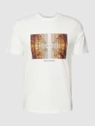 ARMANI EXCHANGE T-Shirt mit Label-Motiv-Print in Offwhite, Größe M