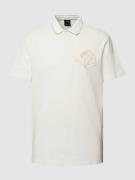 ARMANI EXCHANGE Poloshirt mit Label-Motiv-Stitching in Offwhite, Größe...