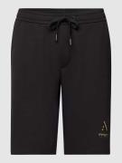 ARMANI EXCHANGE Regular Fit Sweatshorts mit Label-Print in Black, Größ...