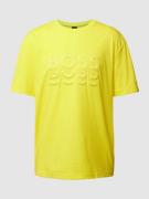 BOSS Green T-Shirt mit Label-Details in Gelb, Größe L